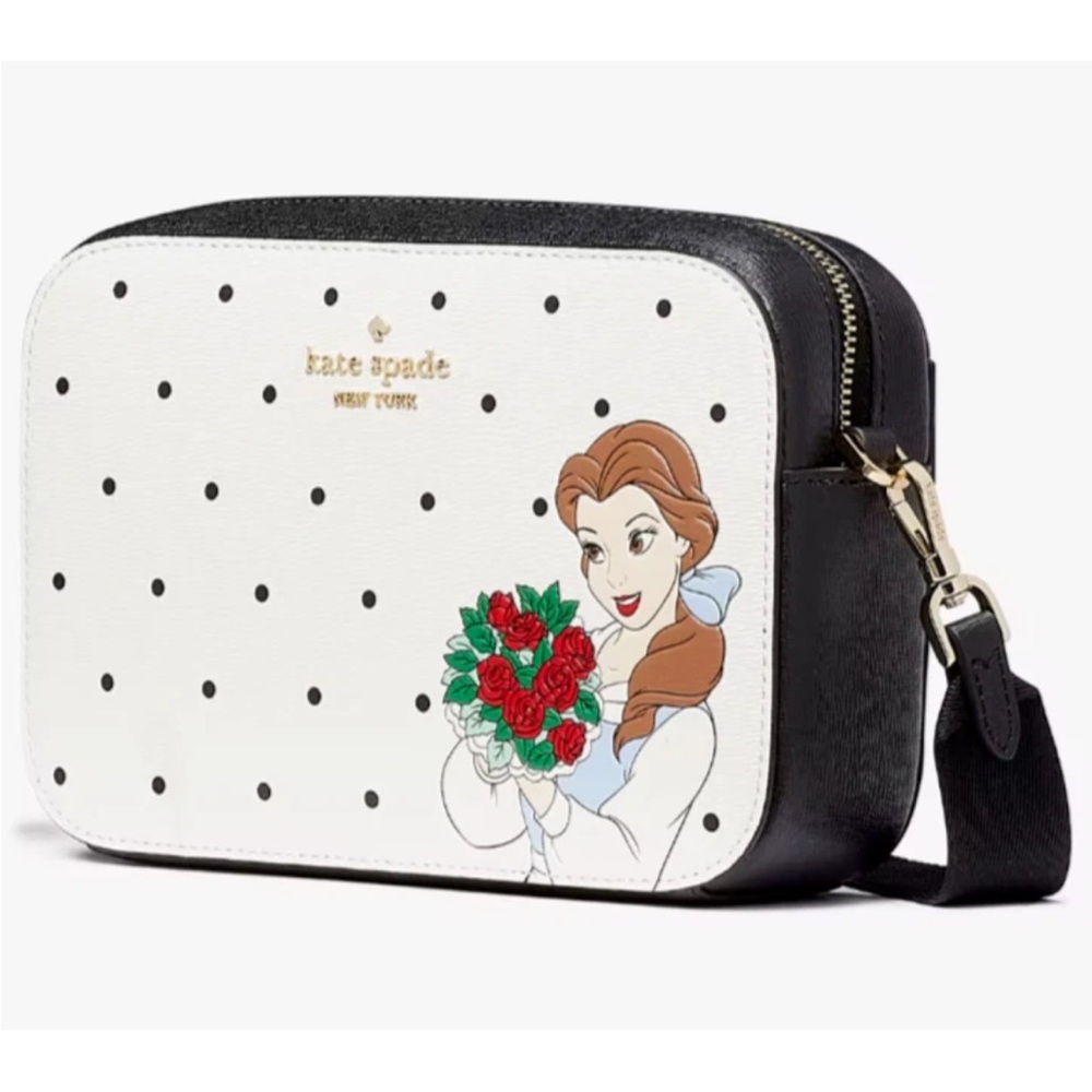 Kate Spade Black and White Crossbody Bag with Belle Design